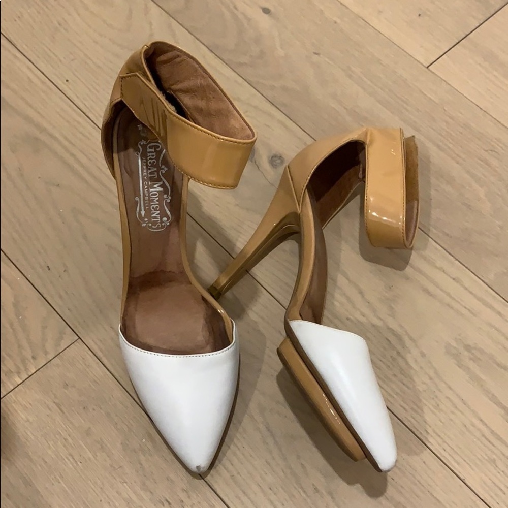 Jeffrey Campbell White & Nude Heels
